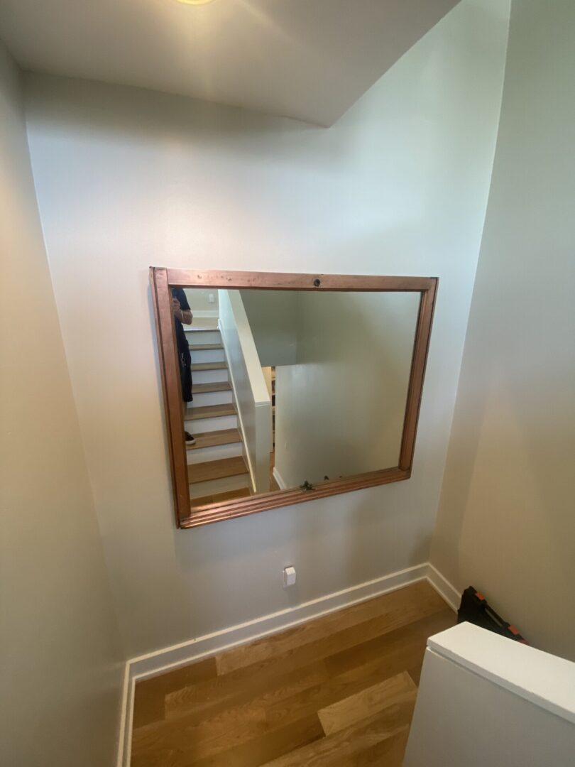 Stairway mirror hallway